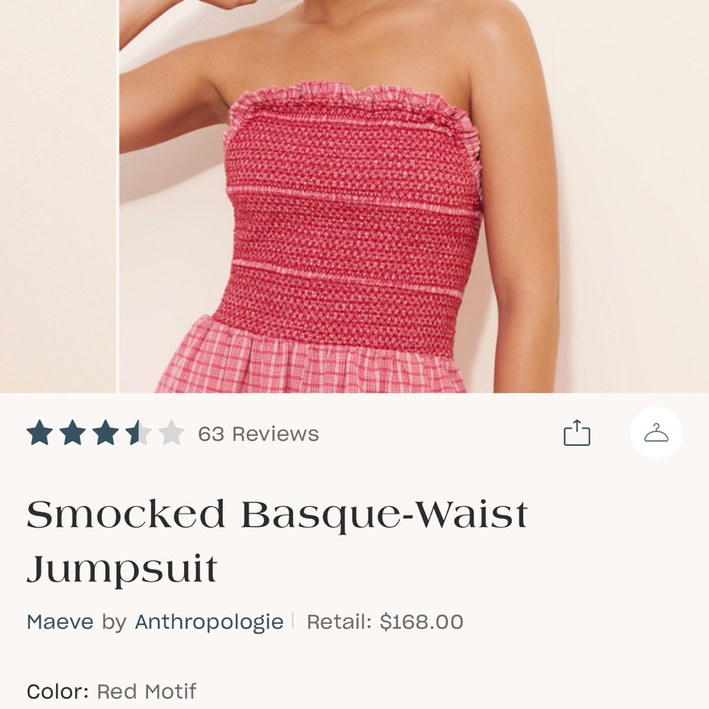 Maeve Red Strapless Jumpsuit